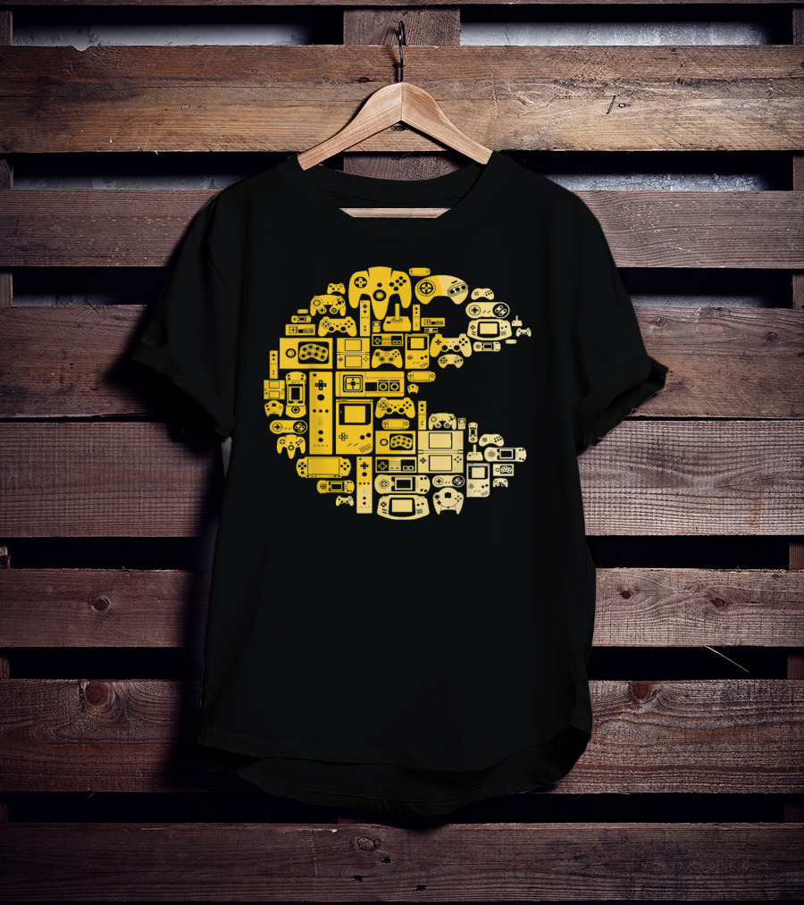 Funny Video Gamer Controllers Pac-Man Compilation For Video Game Players T-Shirt