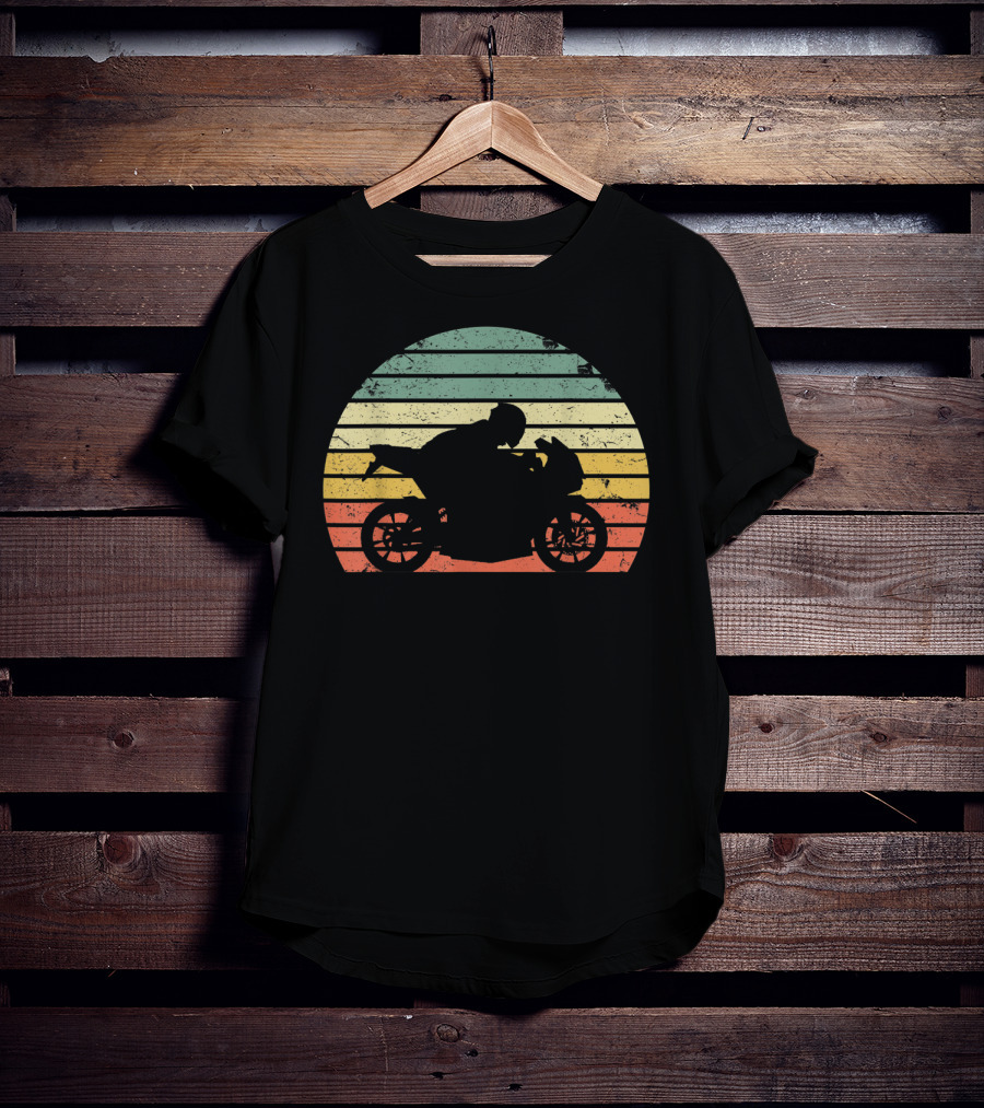 Vintage Biker Motorcycle Retro Sunburst T-Shirt