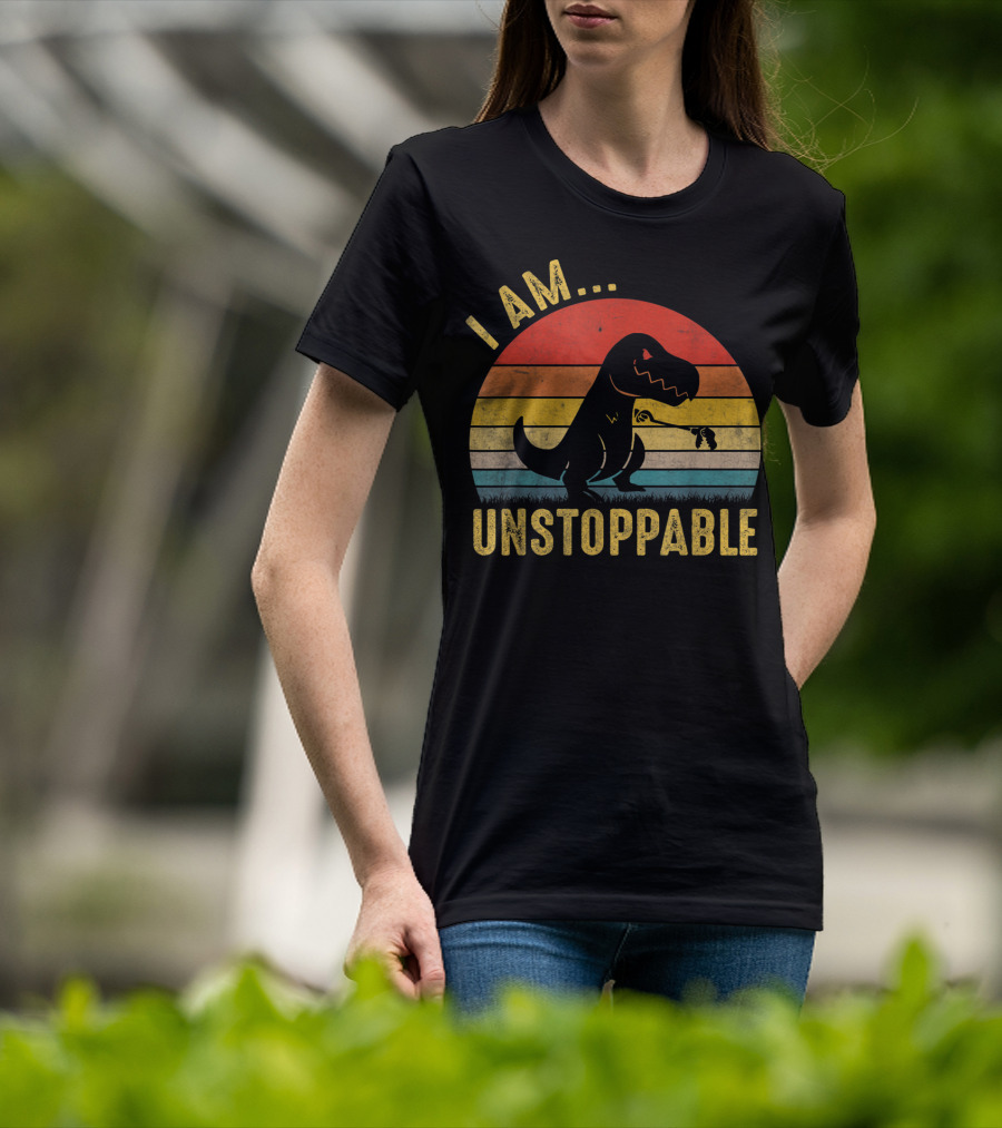 I Am Unstoppable Vintage Funny Rex Dinosaur T-Shirt