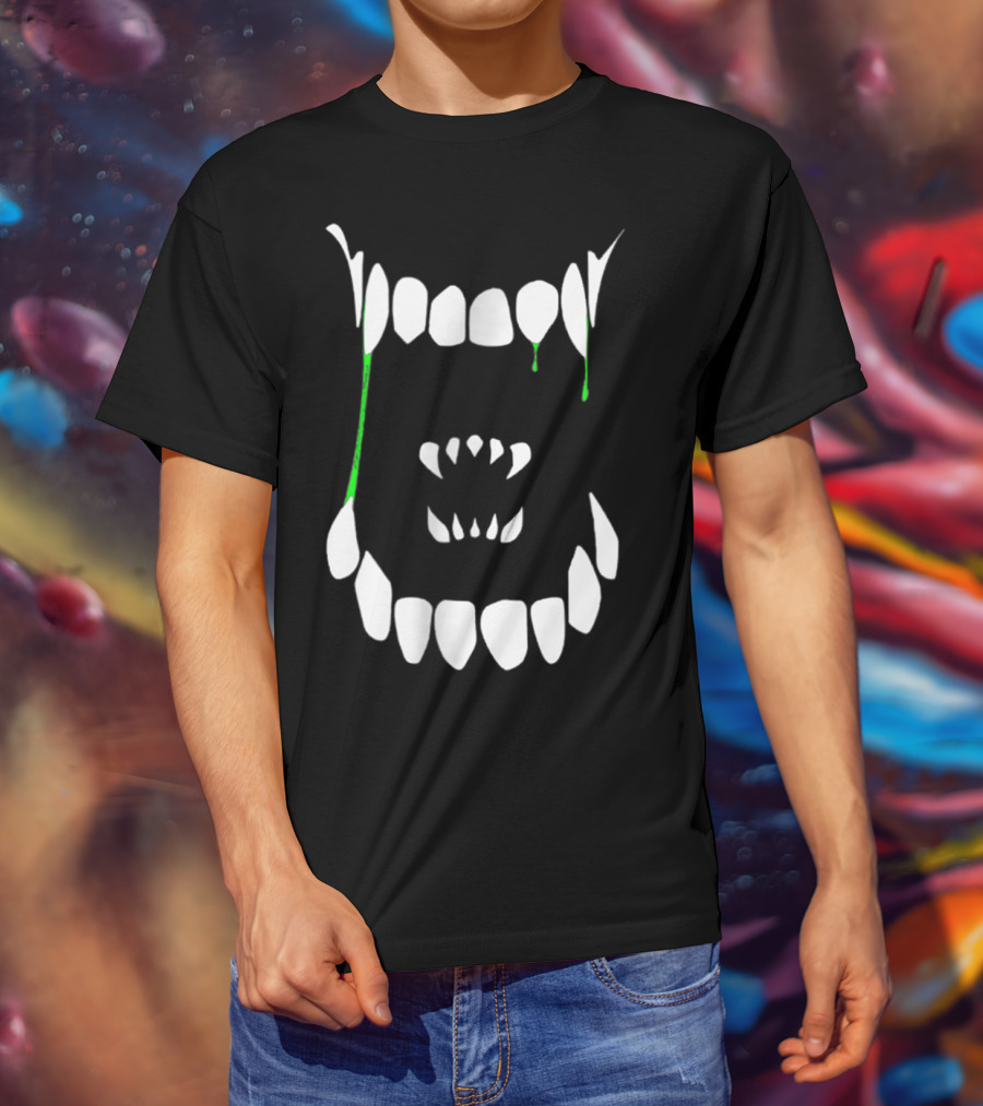 Xenomorph Xeno Teeth Green Drip Adults T-Shirt