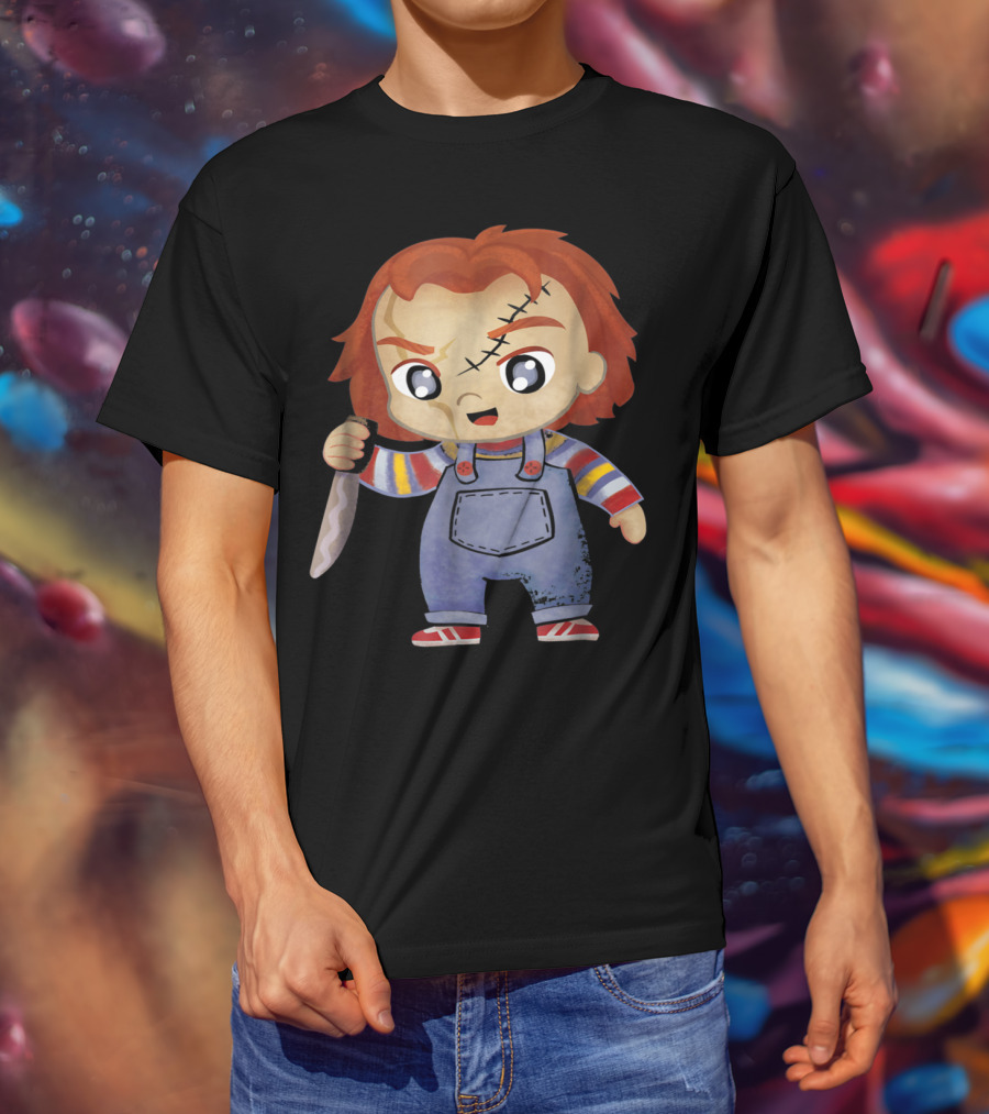 HC Chucky Childs Play Cute Knife-Wielding Doll Character T-Shirt