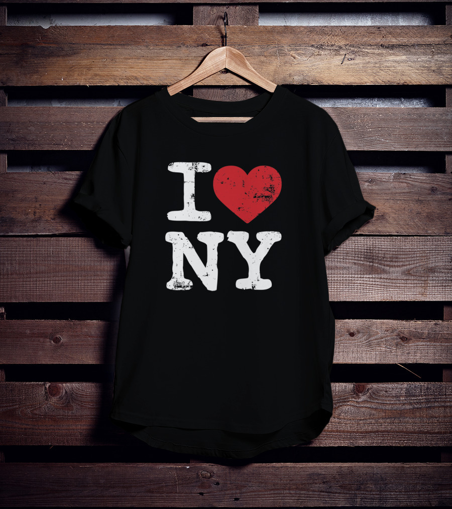 I Love NY Vintage Black Souvenir Tourism T-Shirt