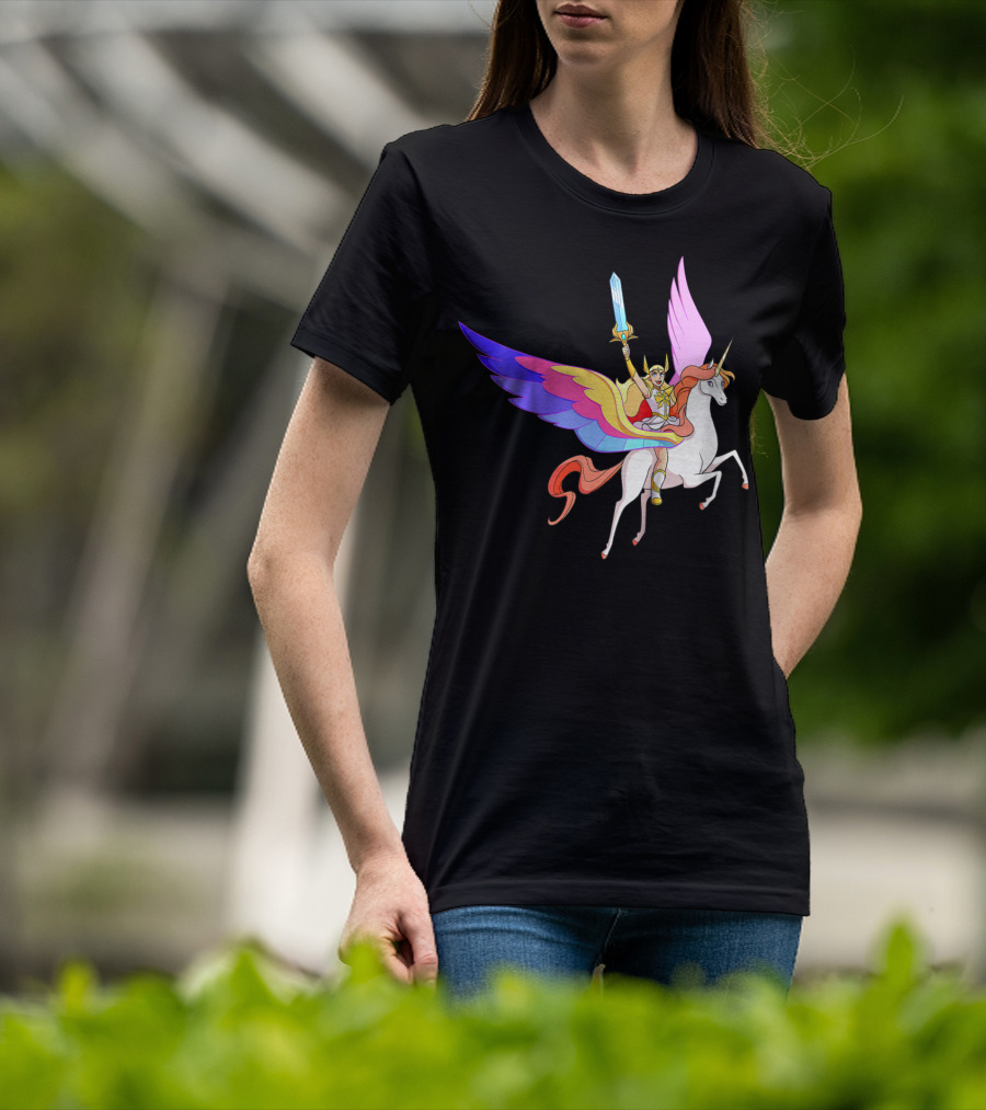 She Ra Kids DreamWorks Action Adventure With Swift Wind Pegasus T-Shirt