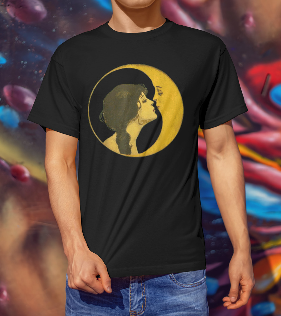 Kiss The Man On The Moon Vintage Celestial T-Shirt