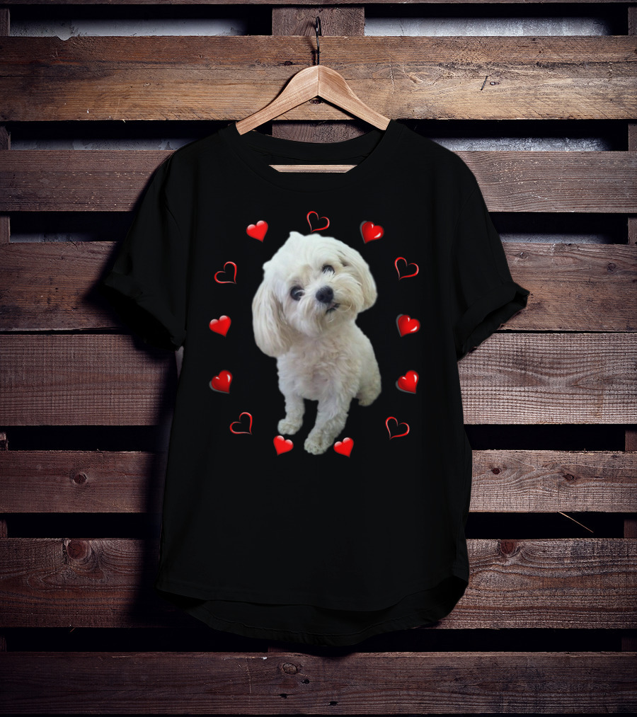 Maltese Dog Lover Puppy Owner Maltipoo Mix Fans Heart T-Shirt