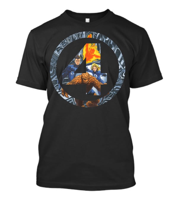 Marvel Fantastic Four Super Heroes Iconic 4 Emblem T-Shirt