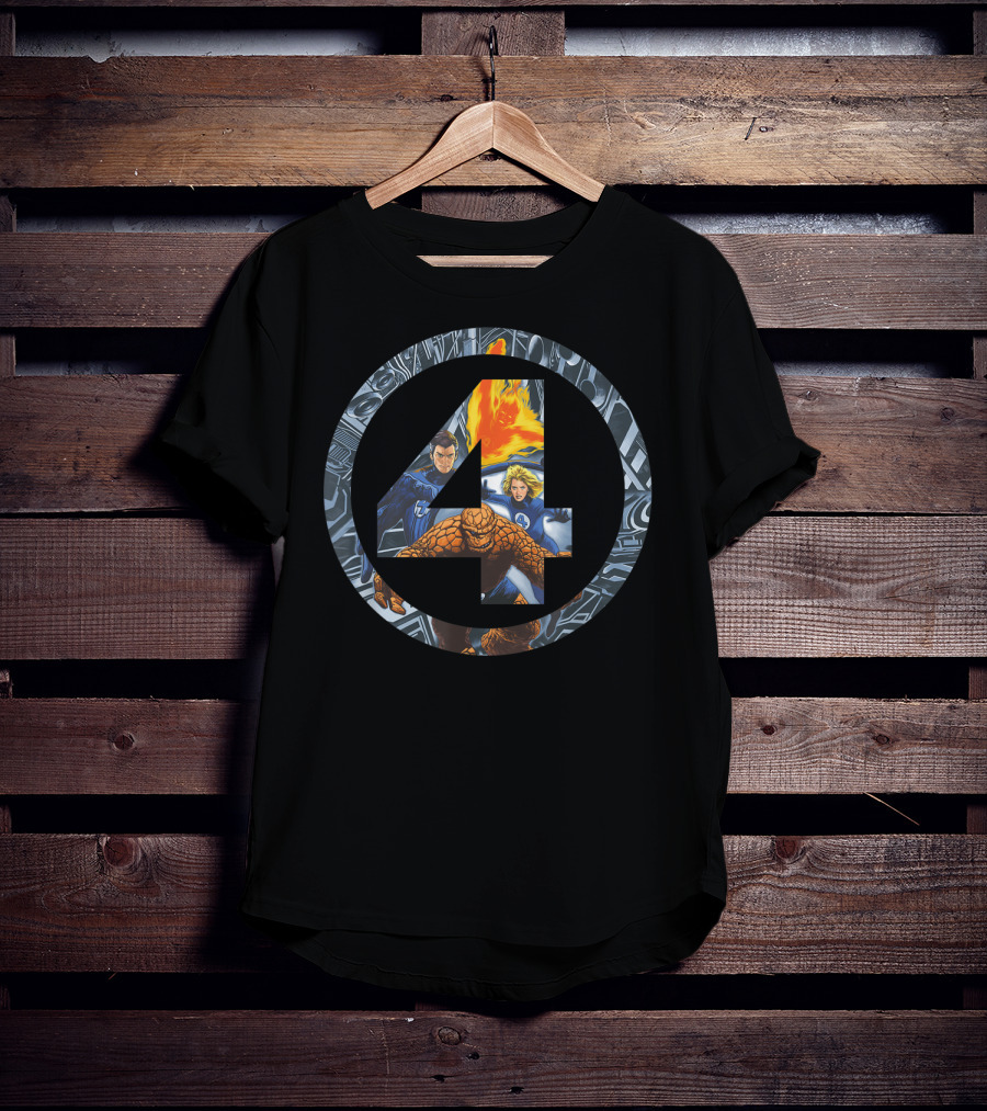 Marvel Fantastic Four Super Heroes Iconic 4 Emblem T-Shirt