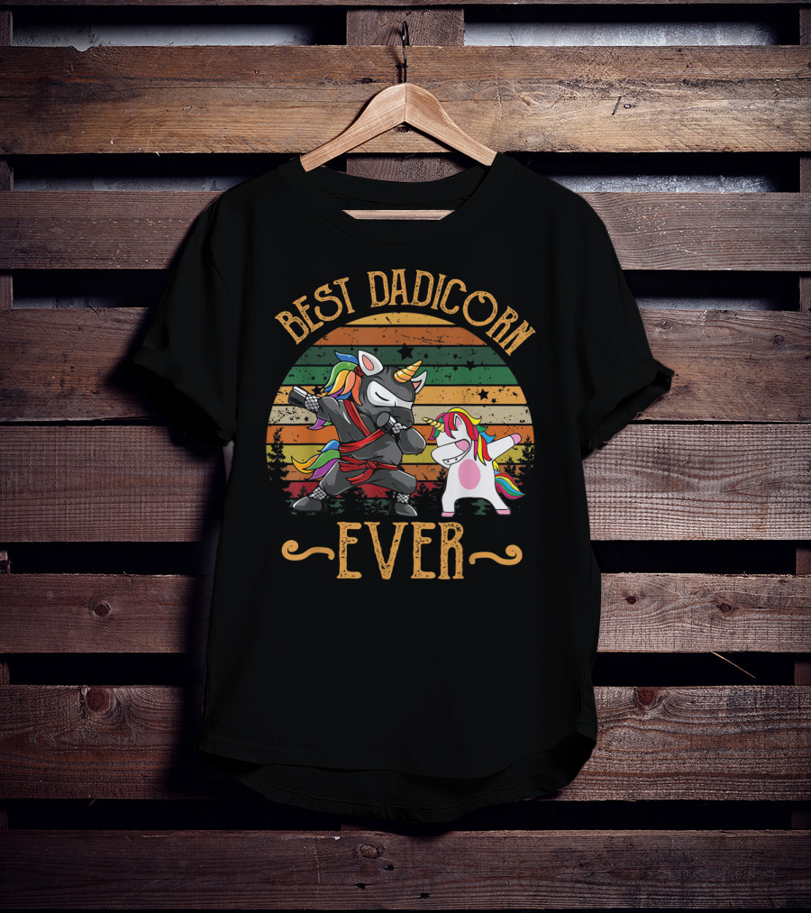 Best Dadicorn Ever Unicorn Dad Baby Fathers T-Shirt