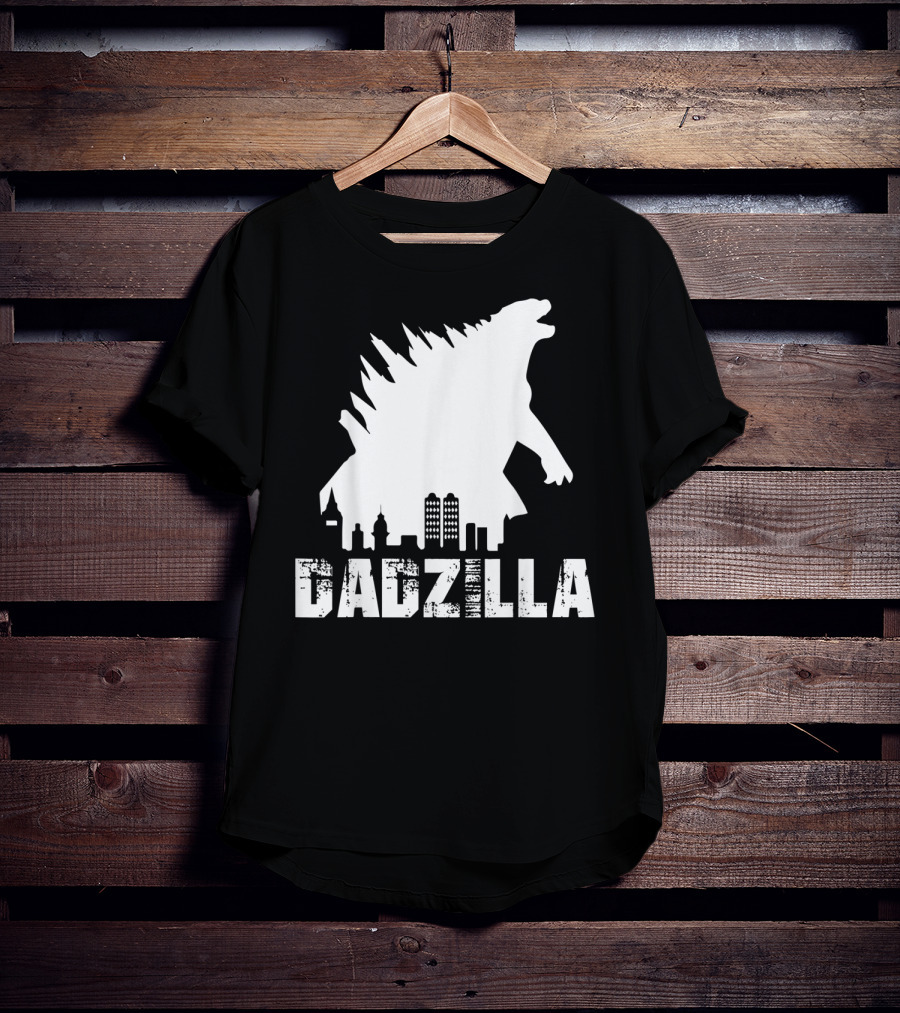 Kidzilla And Dadzilla Funny Matching Fathers City Skyline Monster T-Shirt