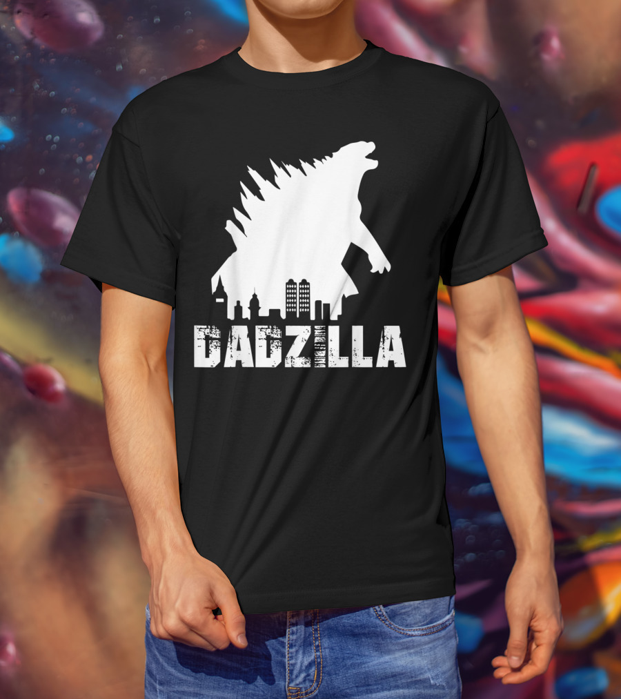 Kidzilla And Dadzilla Funny Matching Fathers City Skyline Monster T-Shirt