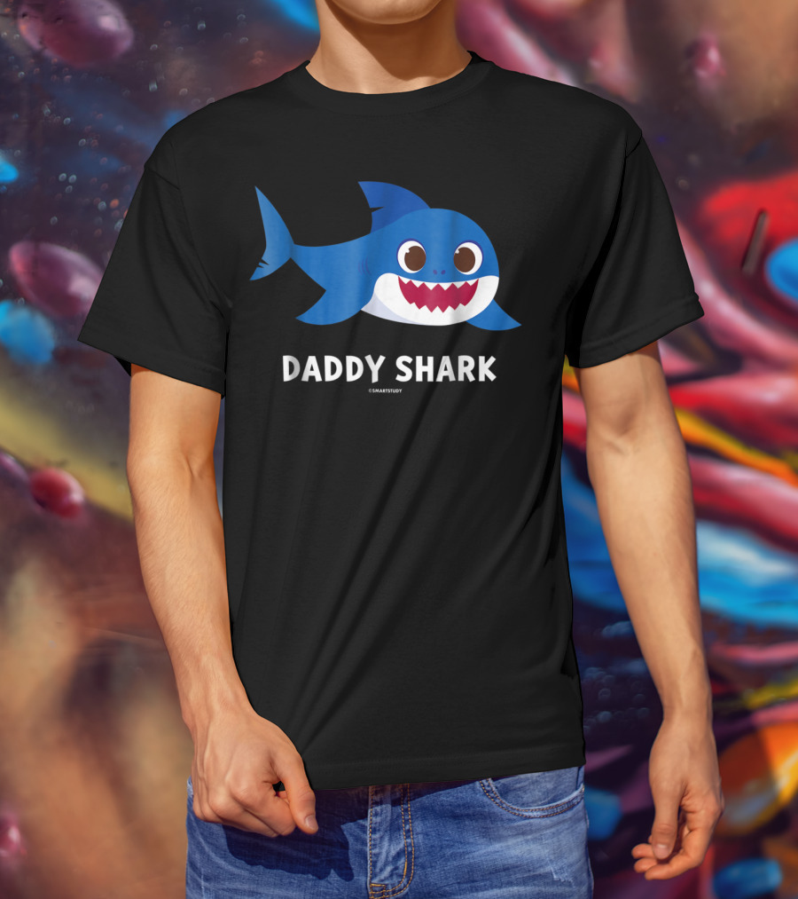 Pinkfong Mens Daddy Shark SmartStudy T-Shirt
