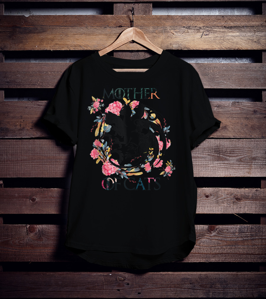 Mother Of Cats Dragon Floral T-Shirt