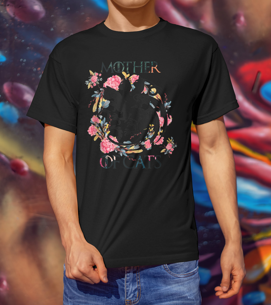 Mother Of Cats Dragon Floral T-Shirt