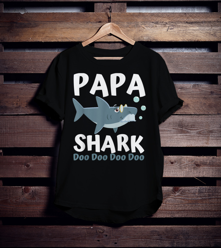 Papa Shark Doo Doo Doo Doo Matching Family Shark T-Shirt