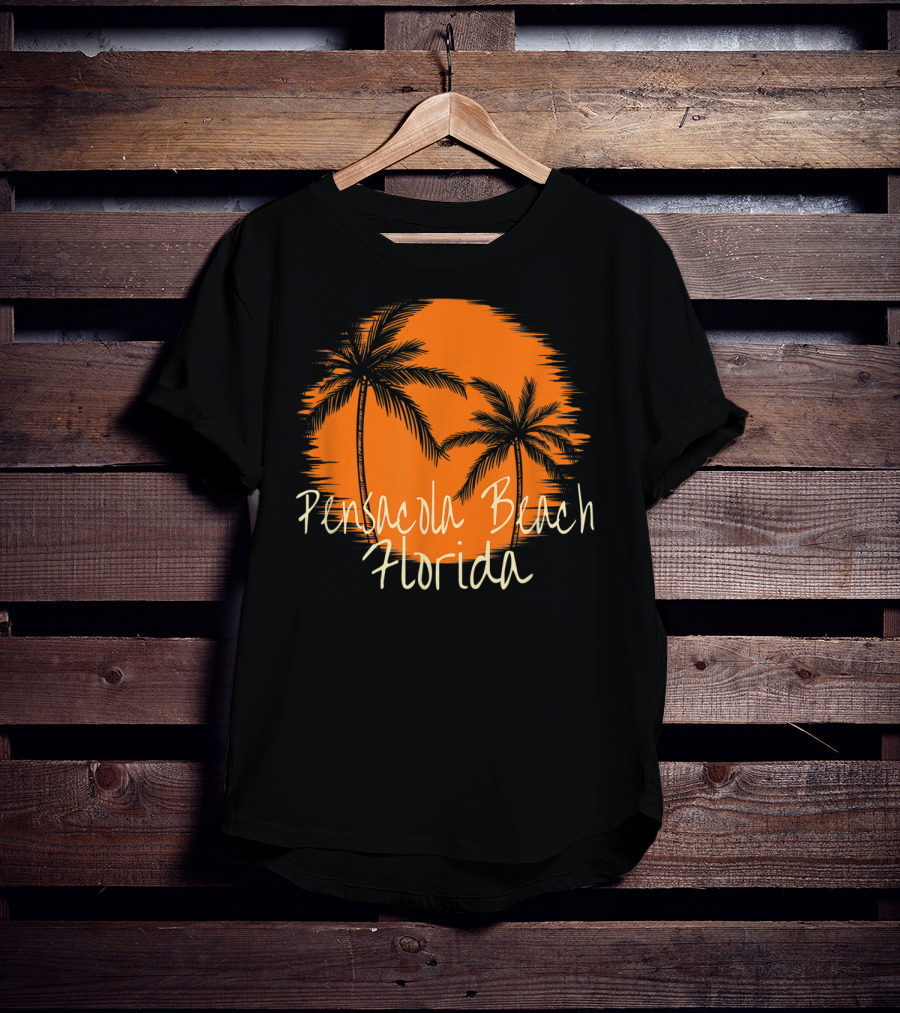 Pensacola Beach Florida Vacation Souvenir Sun Palm Trees T-Shirt