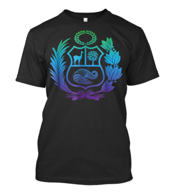 Peru Escudo De Armas Peruano Colorful Coat Of Arms T-Shirt