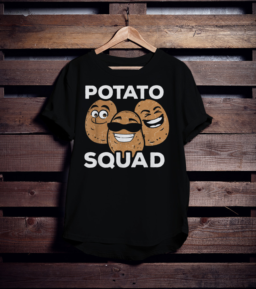 Potato Squad Cute Funny Potato Lover Smiling Cartoon Faces T-Shirt