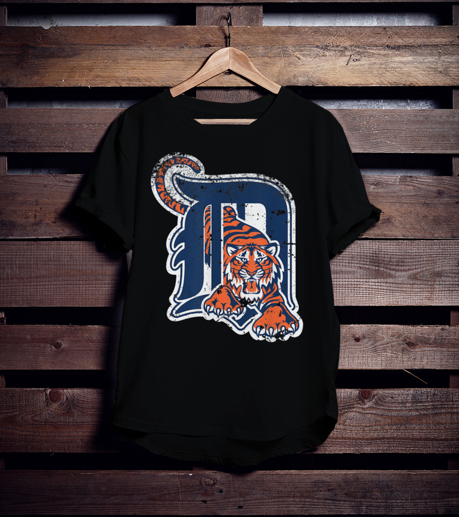 Tiger Mascot Distressed Detroit T-Shirt