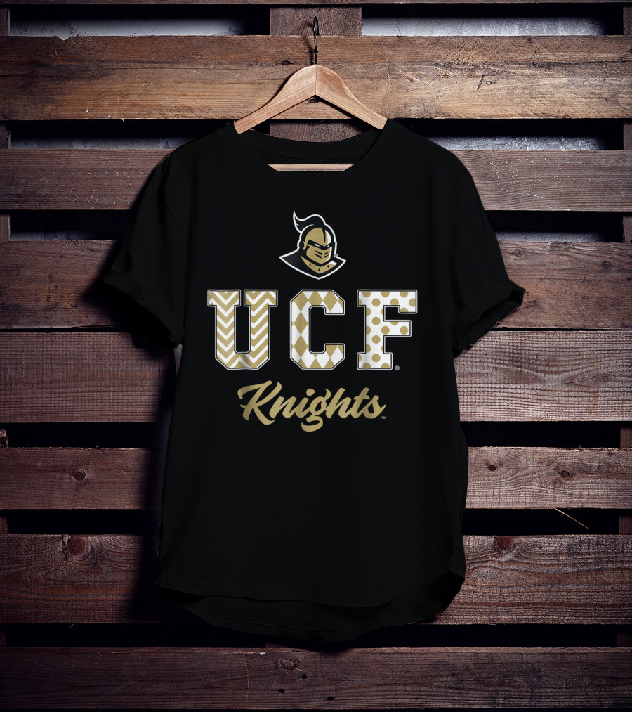 UCF Knights Chevron Argyle Polka Dot Patterned Letters T-Shirt