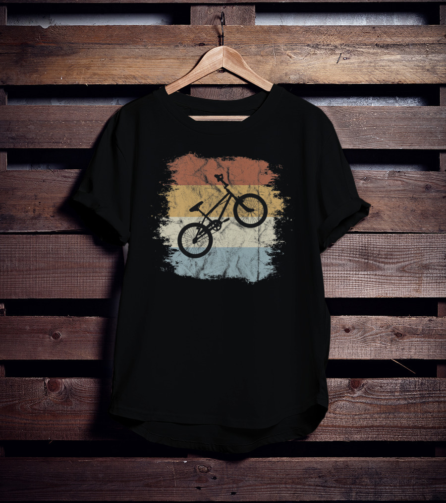 Vintage BMX Bike Silhouette On Retro T-Shirt