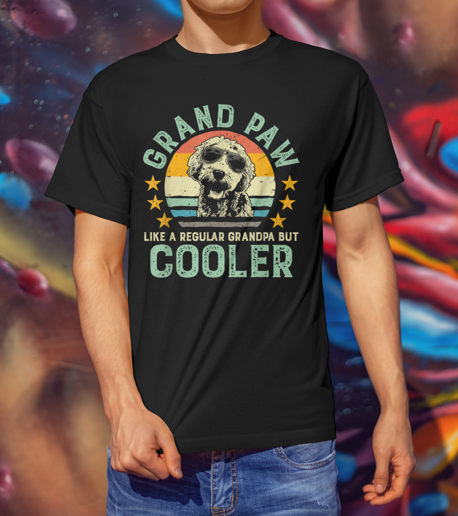 Grand Paw Retro Sunglasses Dog Like A Regular Grandpa But Cooler T-Shirt