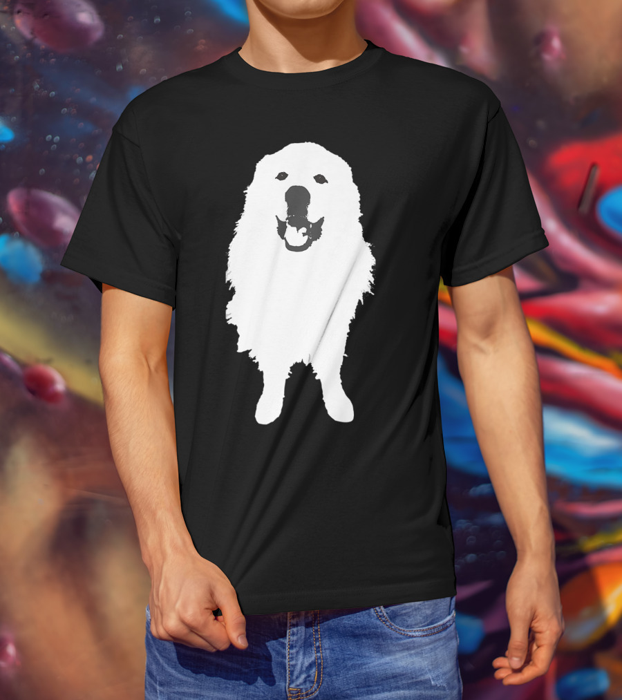 Great Pyrenees Dog Silhouette Smiling T-Shirt