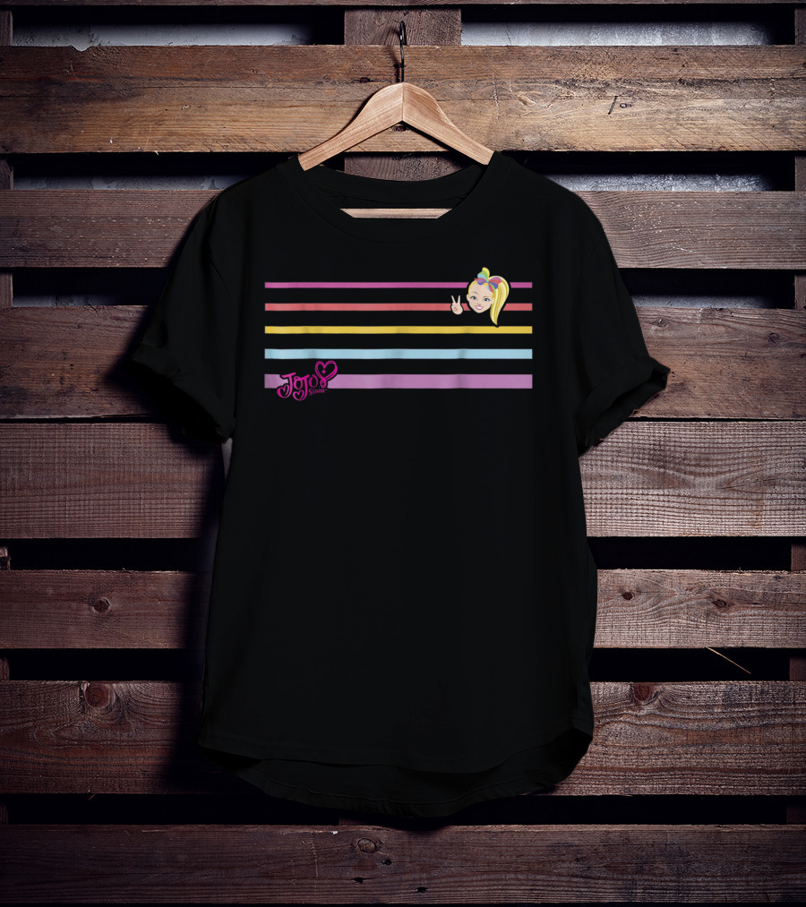 JoJo Siwa Rainbow Stripes With Peace Sign T-Shirt