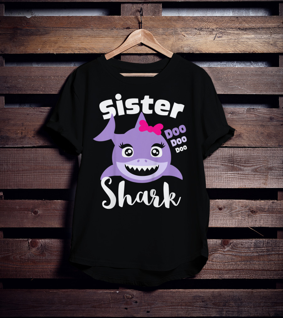Sister Shark Doo Doo Doo Baby Shark Kids T-Shirt