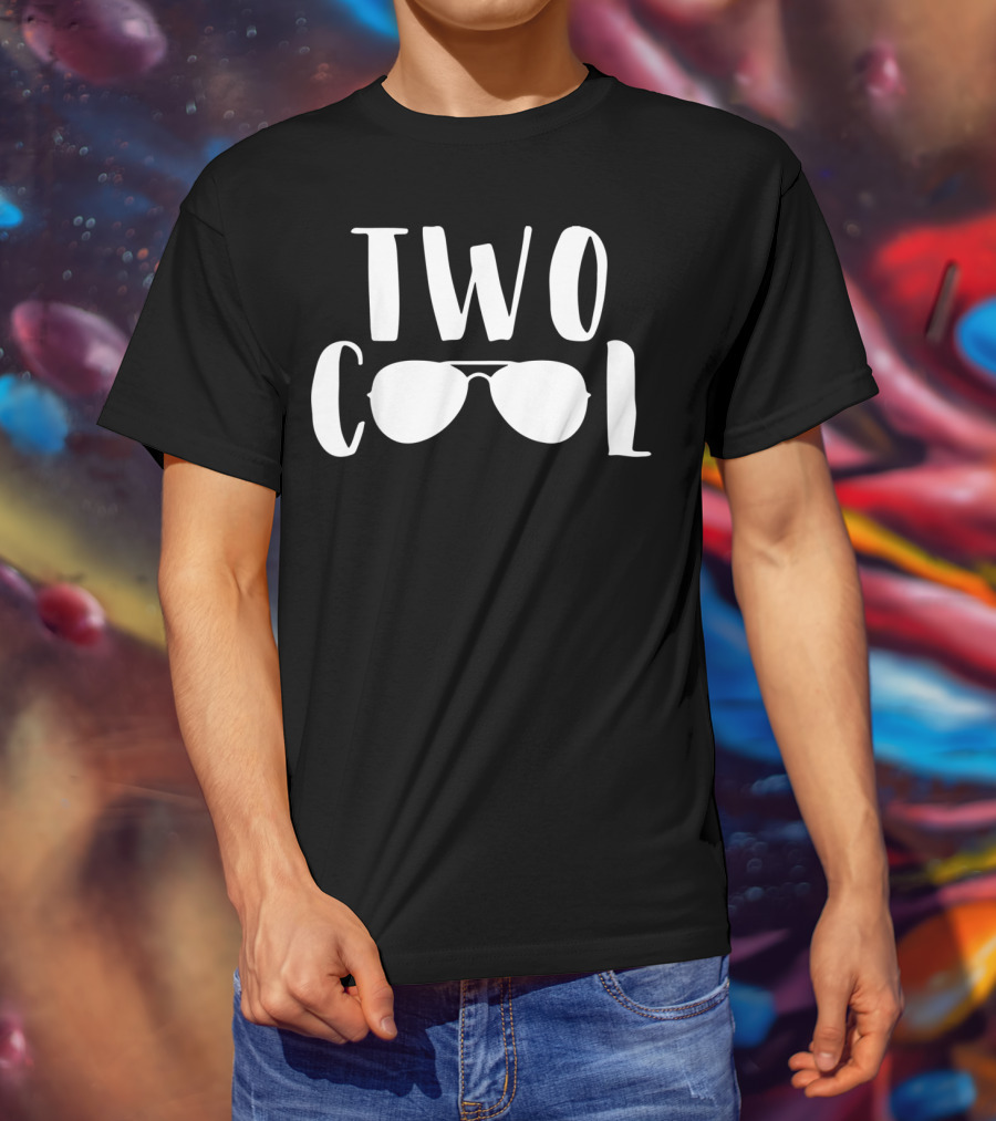 Kids TWO COOL 2nd Birthday Aviator Sunglasses T-Shirt