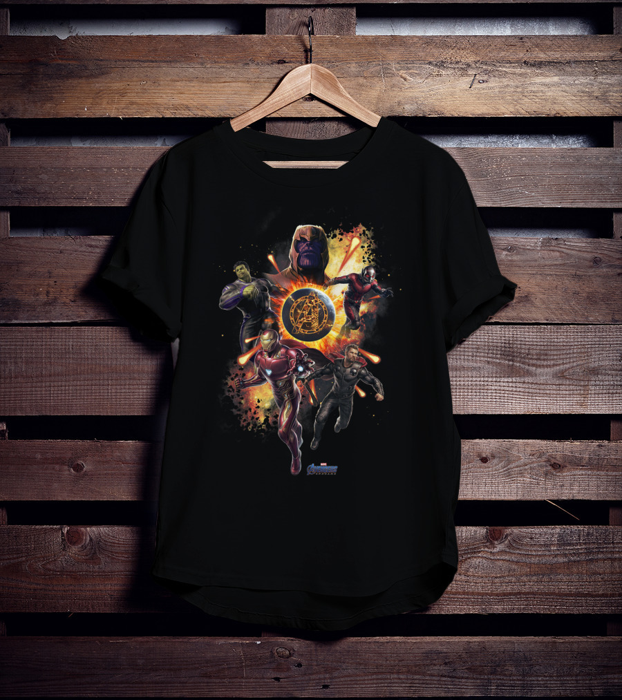 Marvel Avengers Endgame Thanos Iron Man Hulk Captain America Ant-Man Planet Explosion T-Shirt