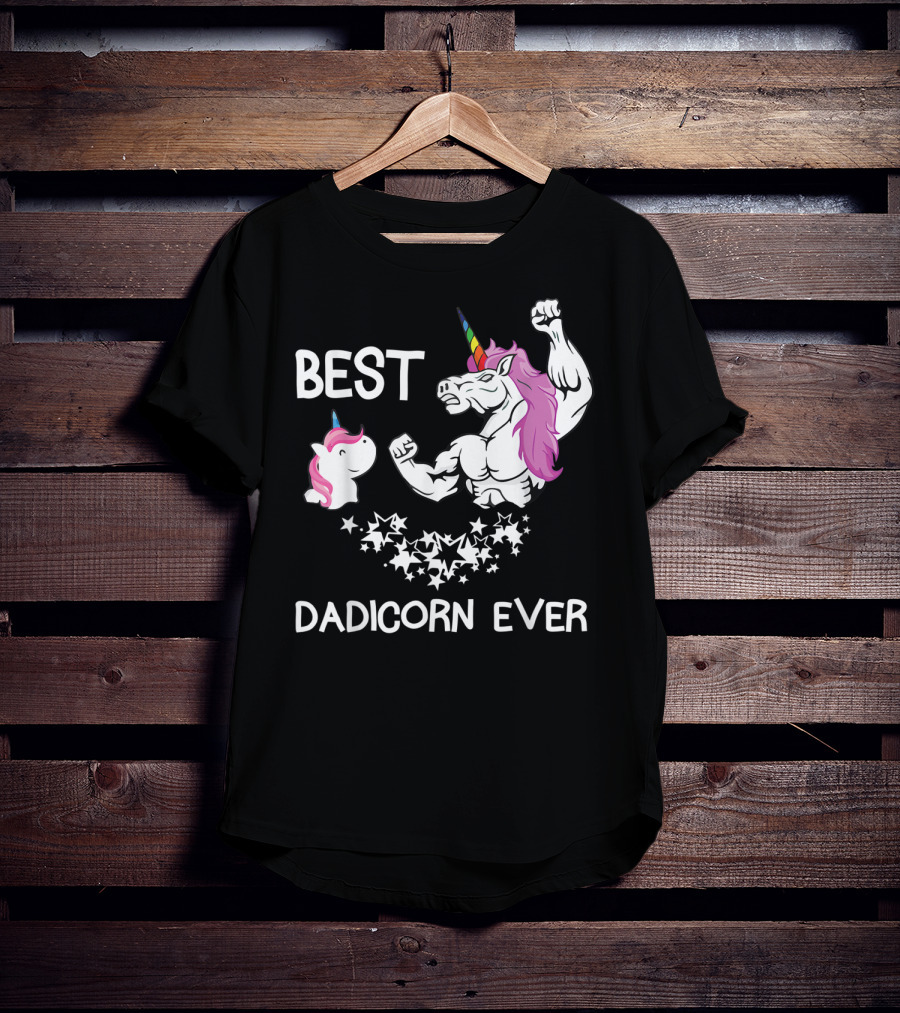 Best Dadicorn Ever Unicorn Dad Baby Father's Mens T-Shirt