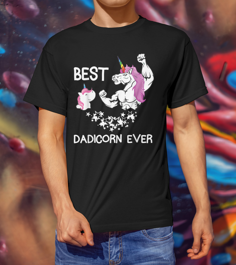 Best Dadicorn Ever Unicorn Dad Baby Father's Mens T-Shirt