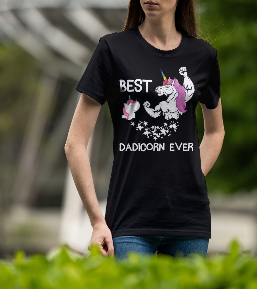 Best Dadicorn Ever Unicorn Dad Baby Father's Mens T-Shirt