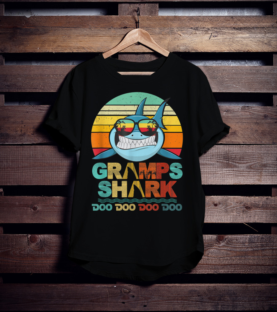 Gramps Shark Doo Doo Doo Doo Mens Vintage Funny T-Shirt