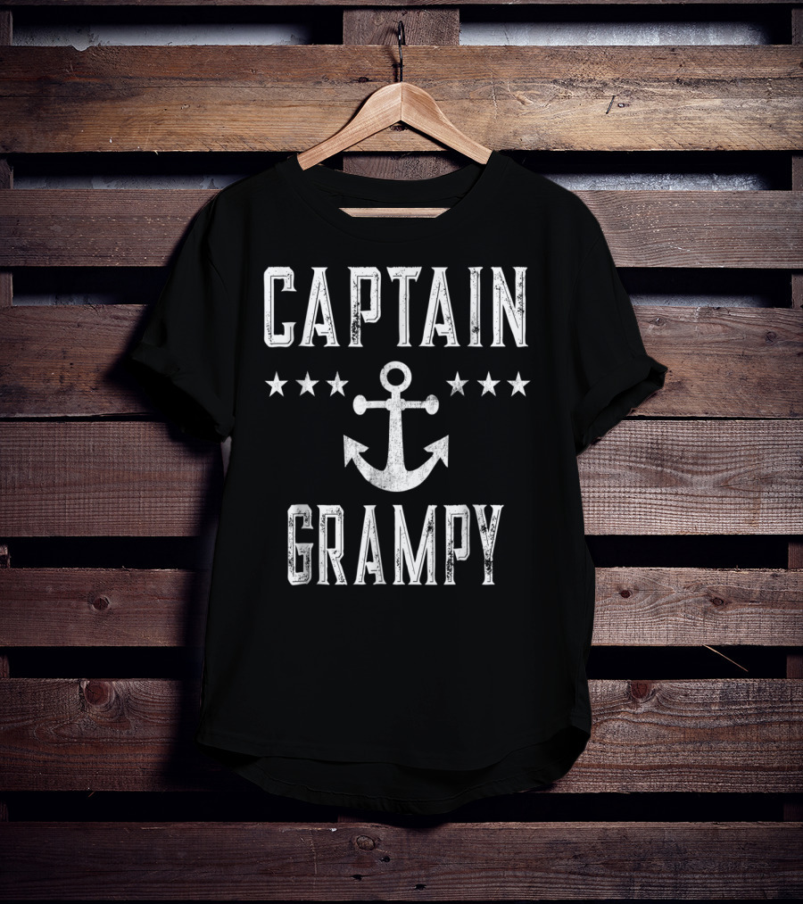 Captain Grampy Vintage Anchor Stars Family Cruise T-Shirt