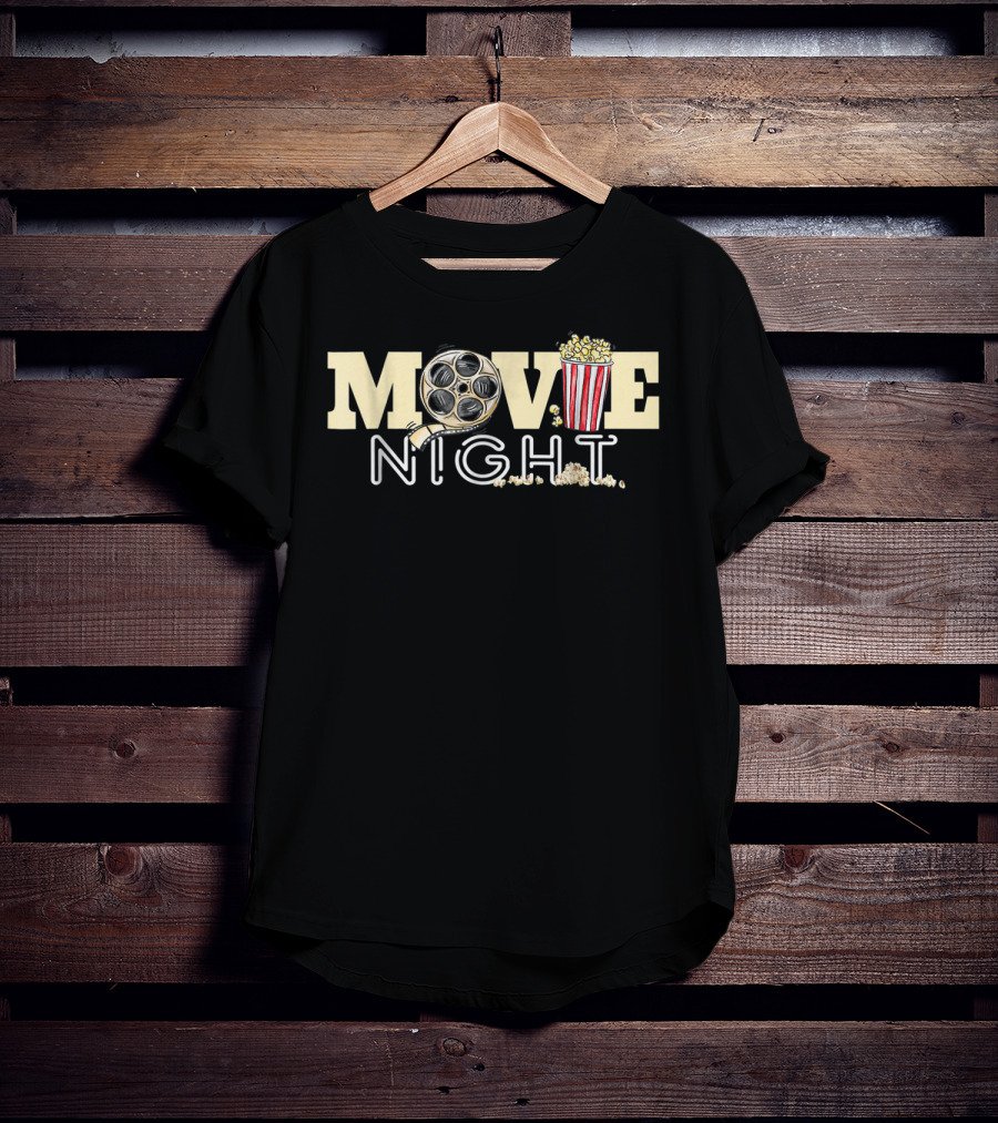 Movie Night Family Movie Night Popcorn Film Reel T-Shirt