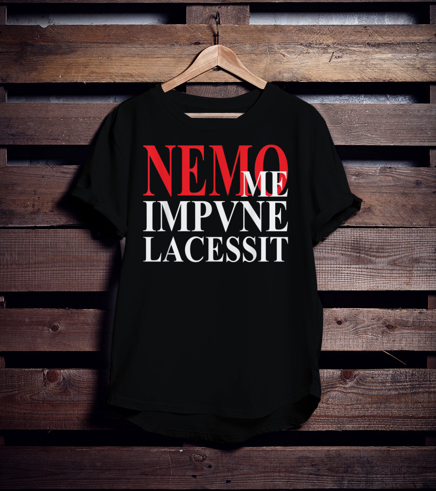 Nemo Me Impune Lacessit Old Latin Phrase Red And White T-Shirt
