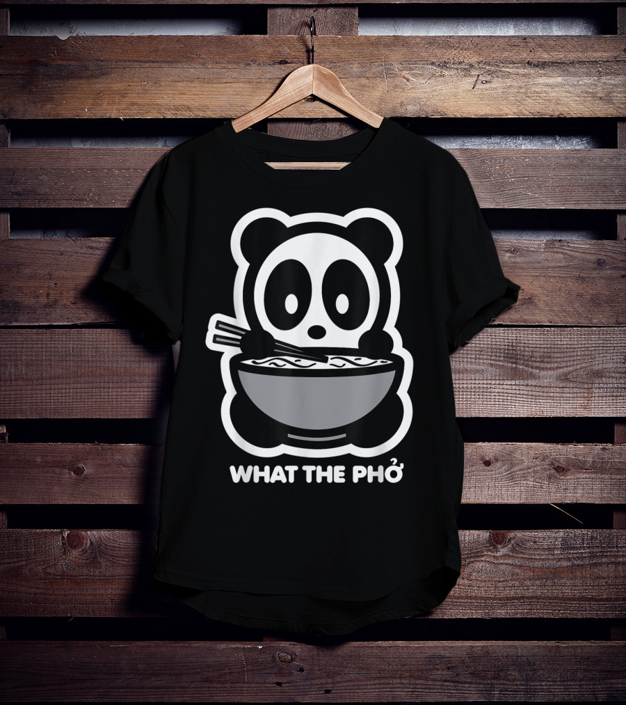 Panda What The Pho Bambu Brand Bear Eating Noodles T-Shirt