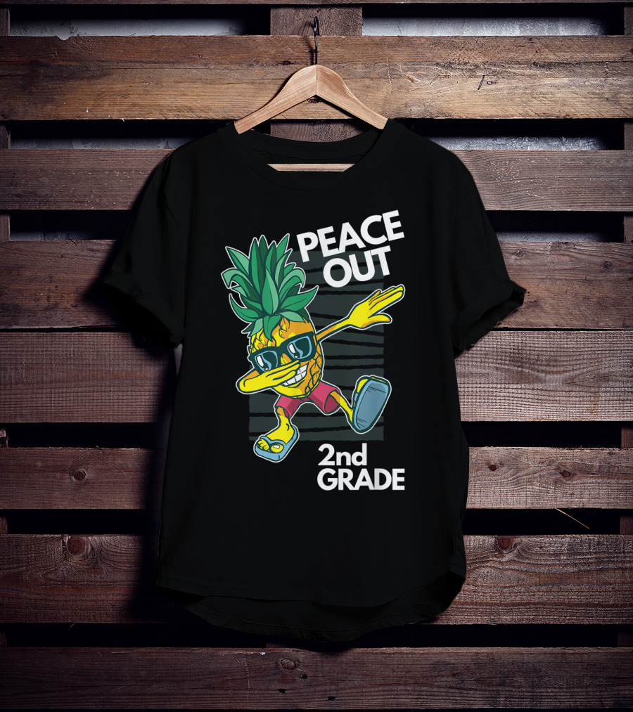 Peace Out Pineapple Dabbing 2nd Grade T-Shirt