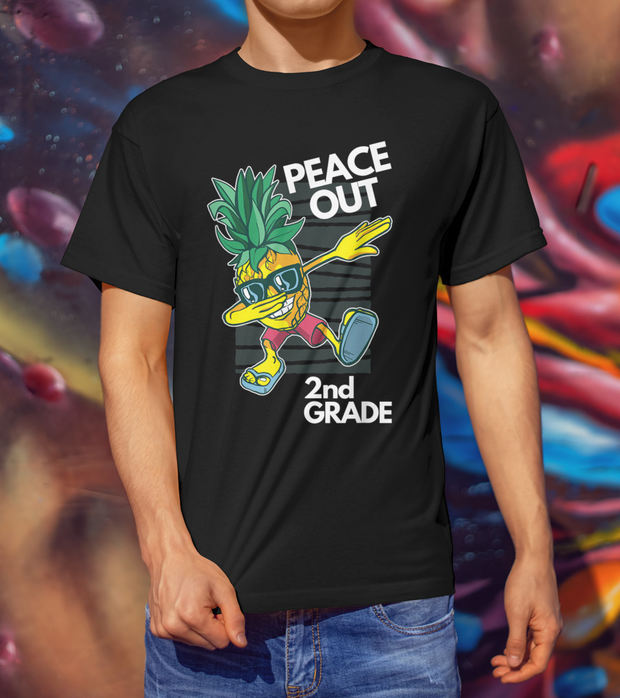 Peace Out Pineapple Dabbing 2nd Grade T-Shirt