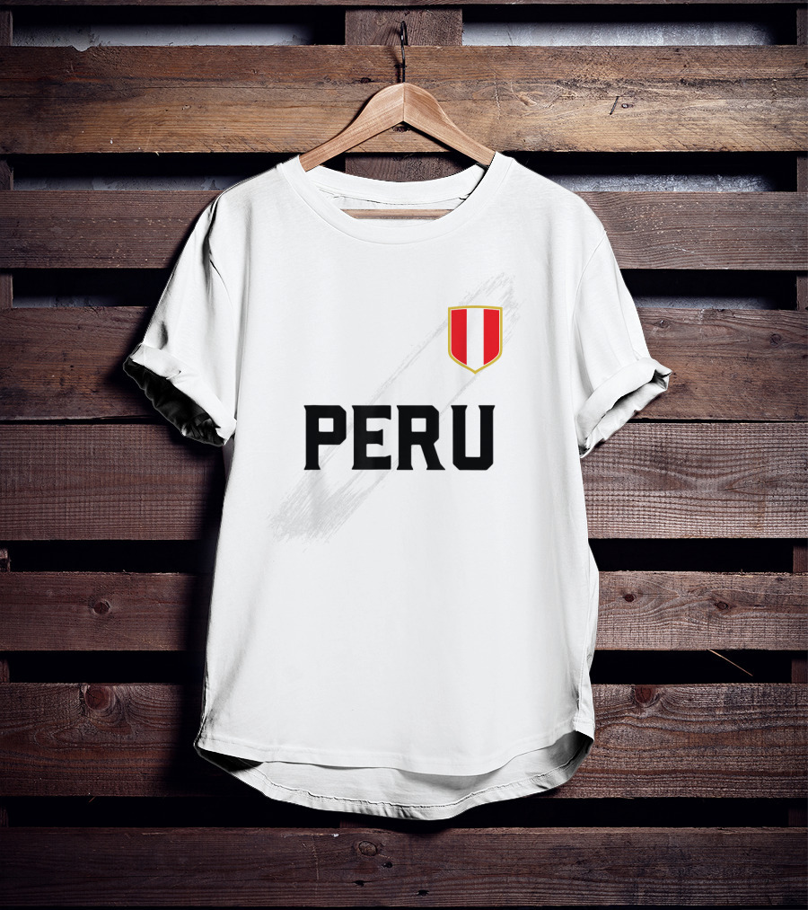 Peru Camiseta Peruvian Futbol Soccer Jersey With Flag T-Shirt