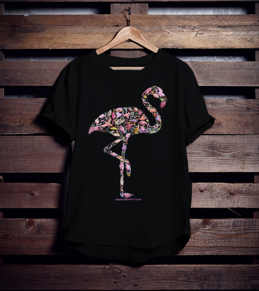 Pink Flamingo Womens Girls Perfect Louise Tate ArtLicensing.com T-Shirt