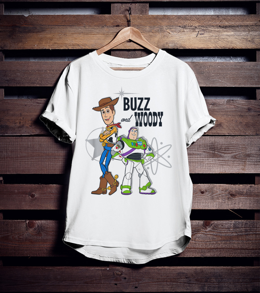 Pixar Toy Story Buzz And Woody Star Atom T-Shirt