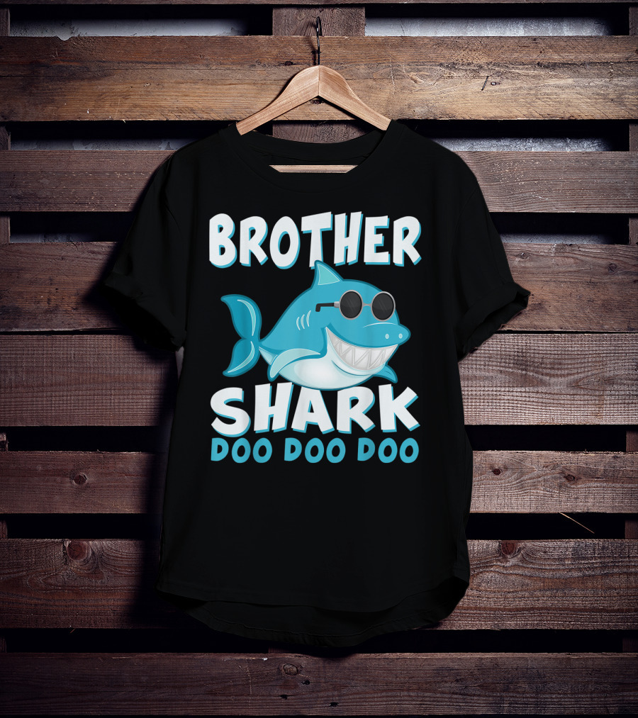 Brother Shark Doo Doo Doo Retro Vintage Father's Day T-Shirt