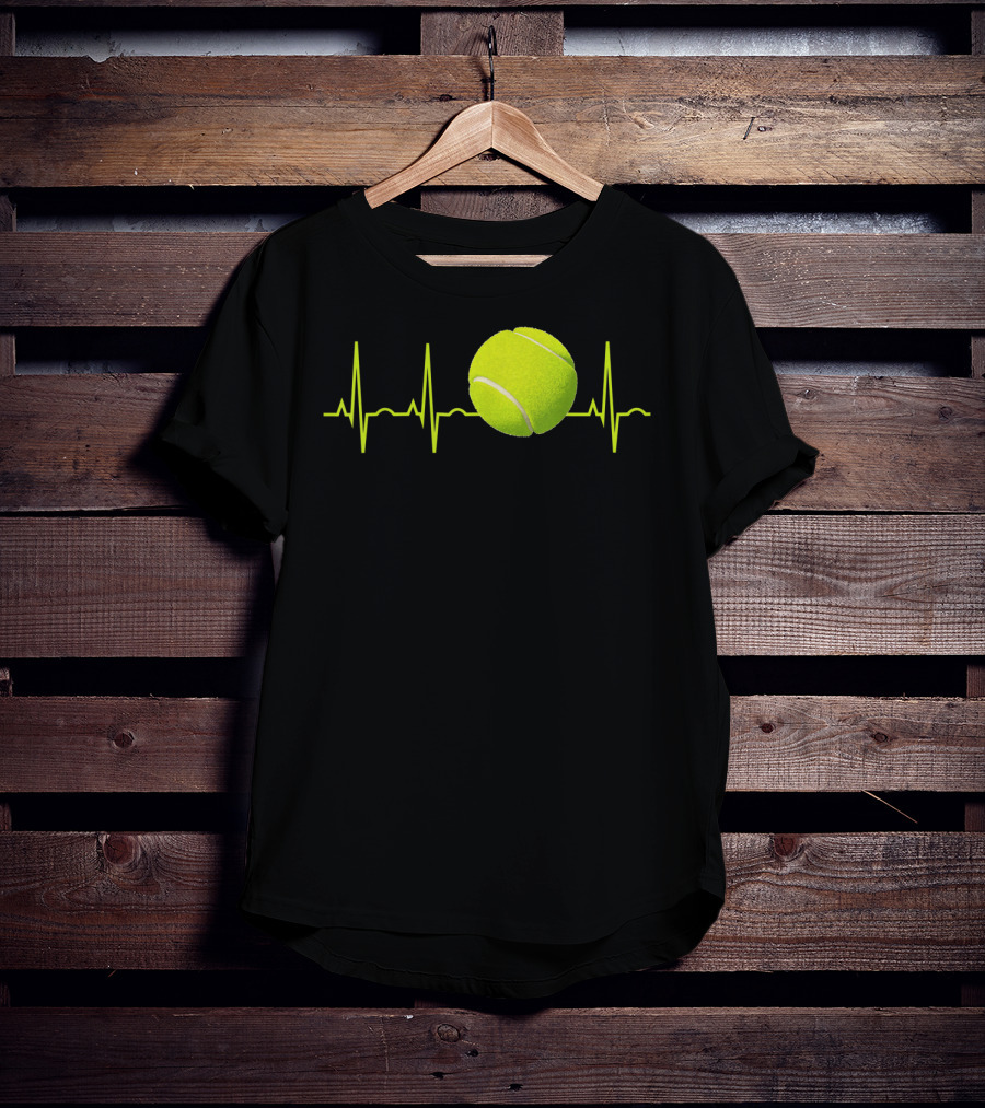 Tennis Lover Heartbeat Tennis Ball T-Shirt
