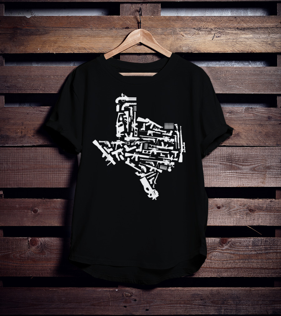 Texas Gun Map Second Amendment T-Shirt
