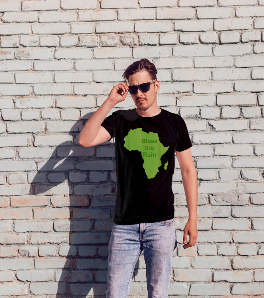 Toto Africa Bless The Rain Green Africa Shape T-Shirt