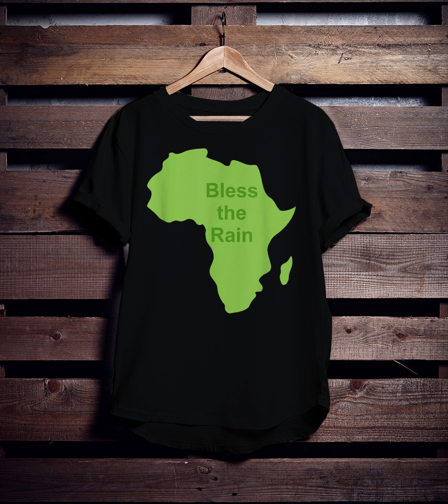 Toto Africa Bless The Rain Green Africa Shape T-Shirt