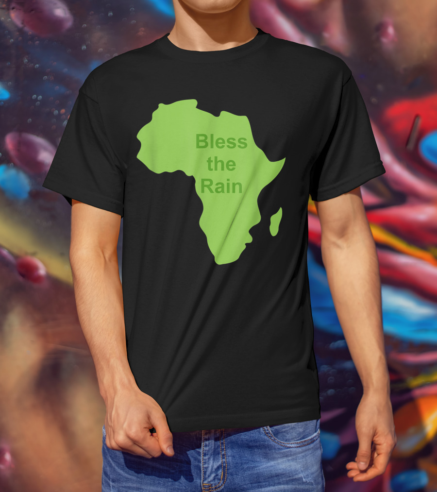 Toto Africa Bless The Rain Green Africa Shape T-Shirt