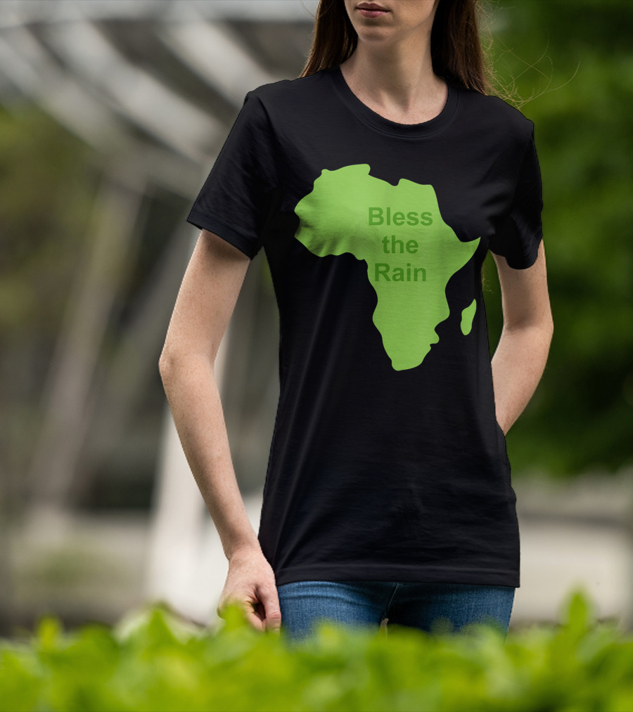 Toto Africa Bless The Rain Green Africa Shape T-Shirt